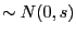 $\sim N(0,s)$