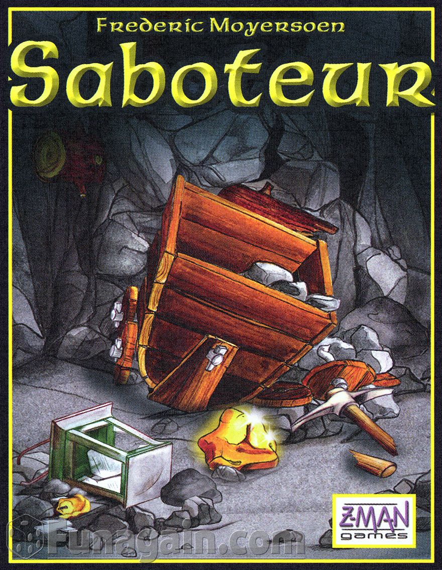 Front cover of the game Saboteur.