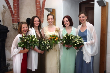 The gorgeous bridesmaids & bride: Nina, Ute, Steffi, Sonja, Marlis