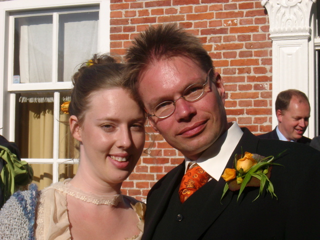 The happy wife and her incredibly handsome husband