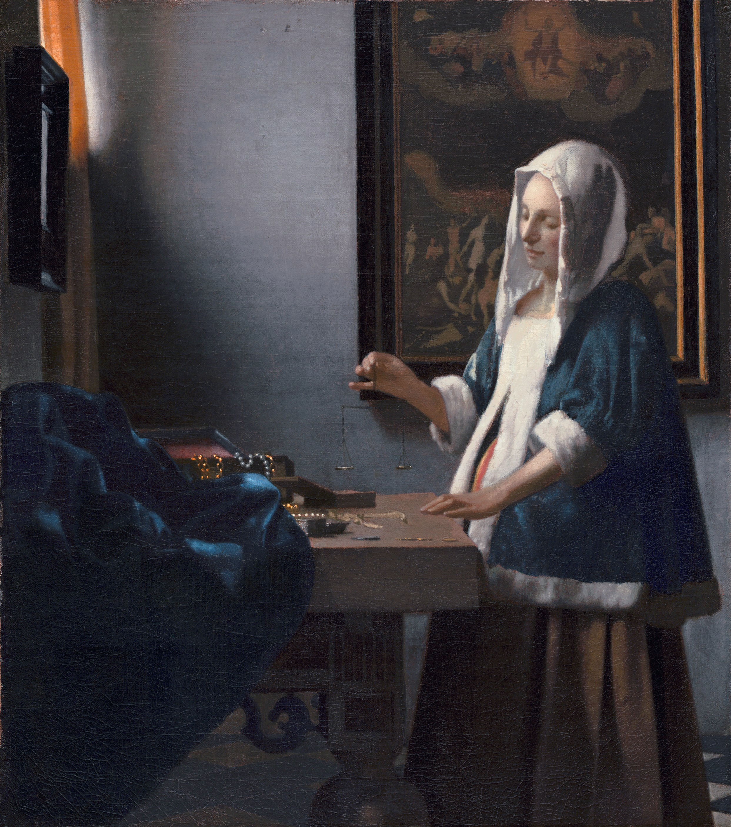 Vrouw met weegschaal, Vermeer